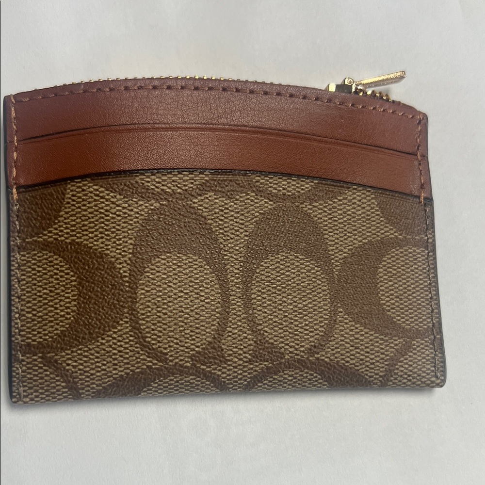 Coach Multicolor Logo Brown Card Case - Picture 4 of 5